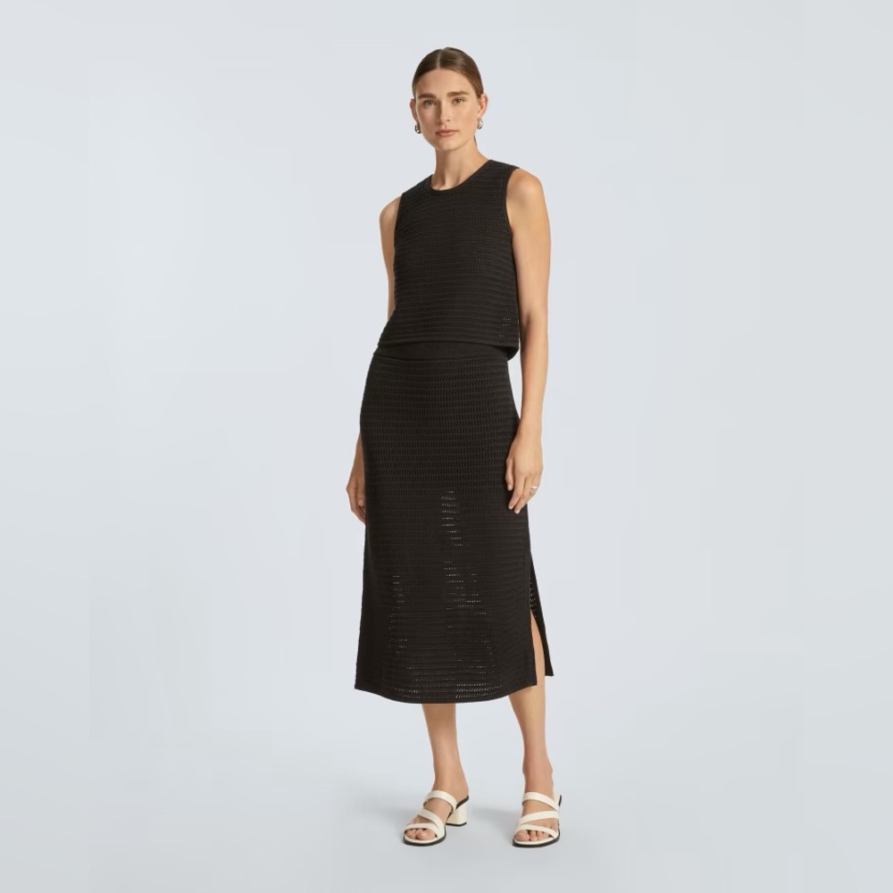 NWOT Everlane knit crochet midi skirt with slit